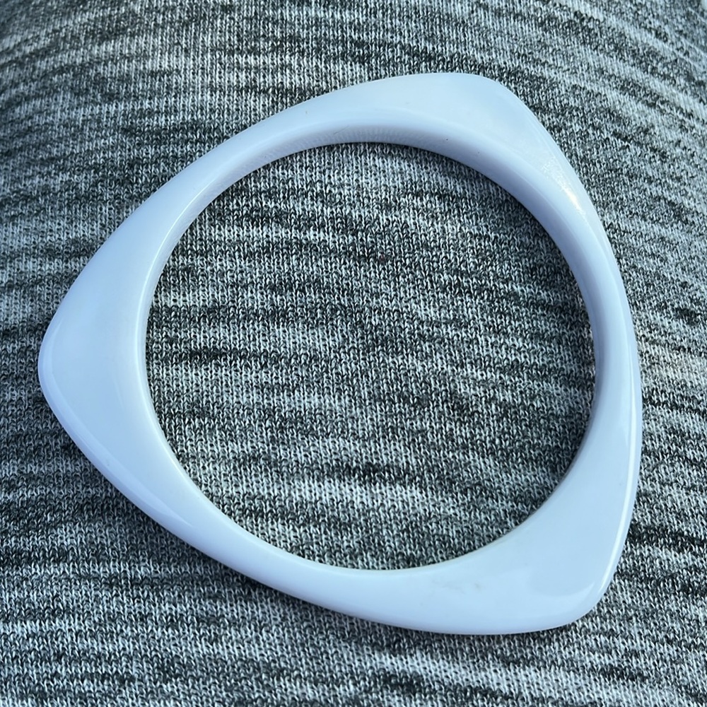 Triangular White Bangle Bracelet - image 8